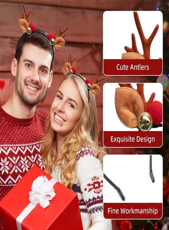 Gorbgle Reindeer Antler Headband for Christmas, Festive Deer Ears Headwear for Women Men, Soft & Adjustable Christmas Party Headbands for Holiday Photo Props, Cosplay Costume Hair Accessories - Image 3